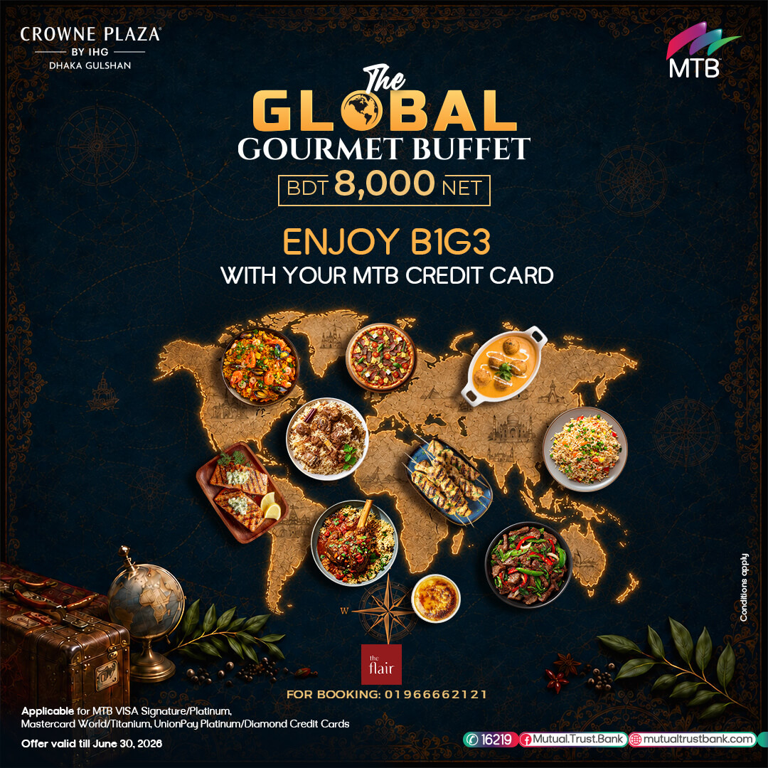 Enjoy B1G3 at Crowne Plaza Gulshan